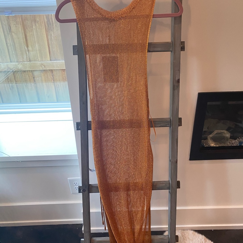 PrettyLittleThing metallic knitted maxi dress